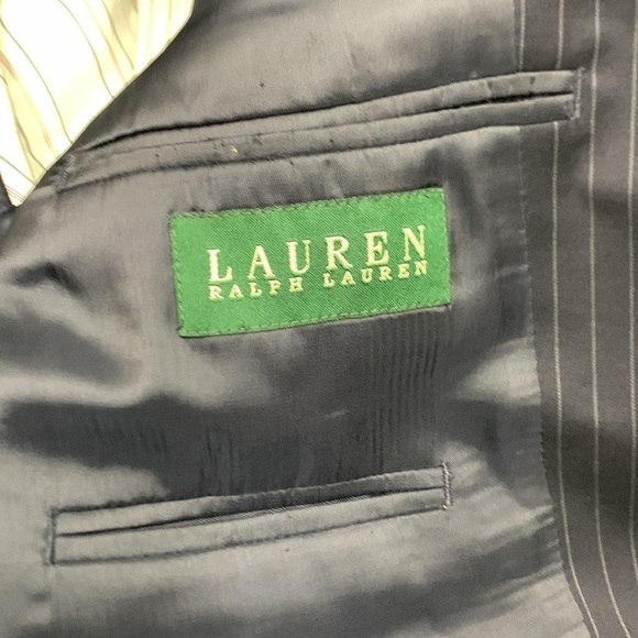 Men Lauren Ralph Lauren Boack Pinstripe 2 Button Single Slit Suit Coat Size 38L - Picture 1 of 8